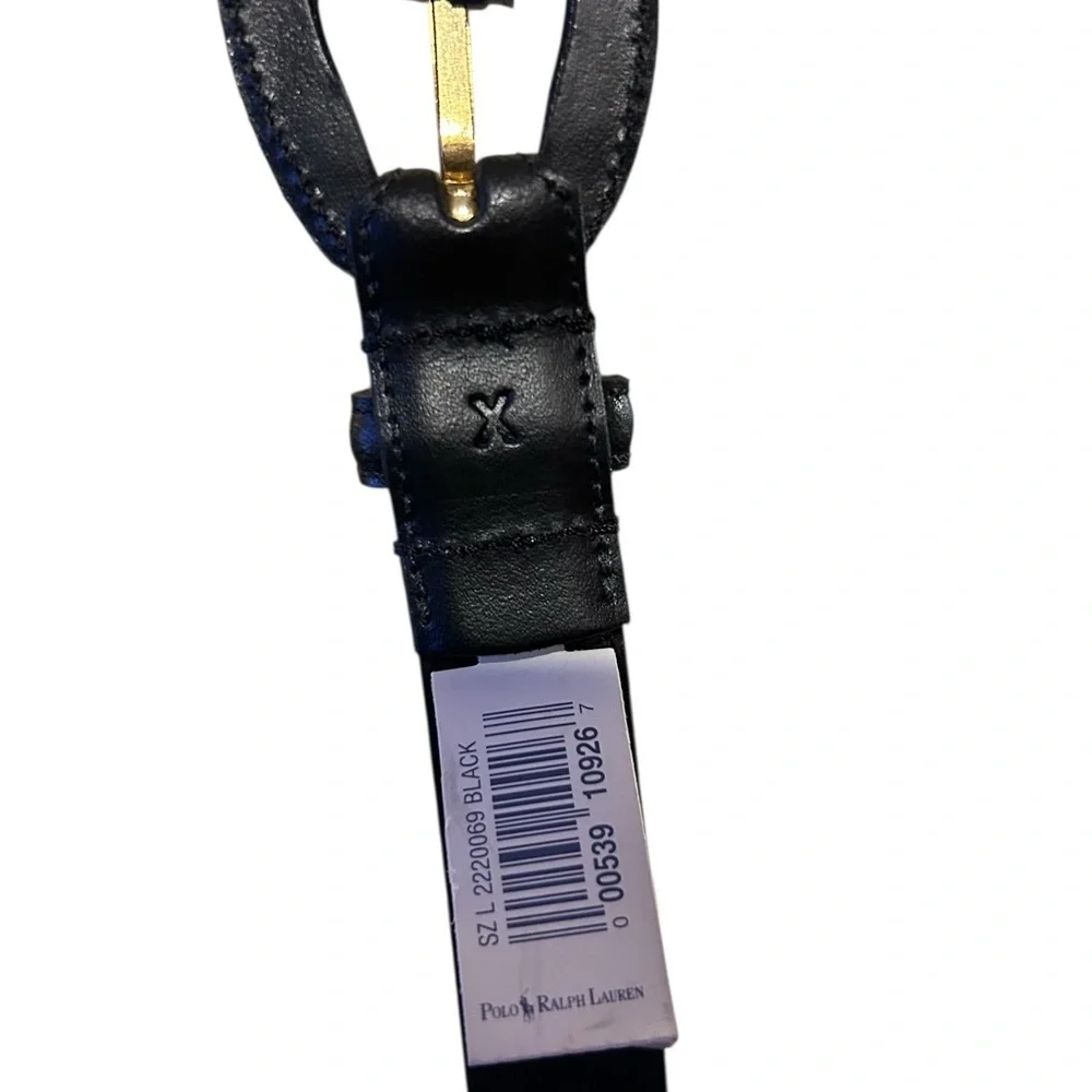 Ralph Lauren Women’s Black Leather New Size L Leather Buckle Belt